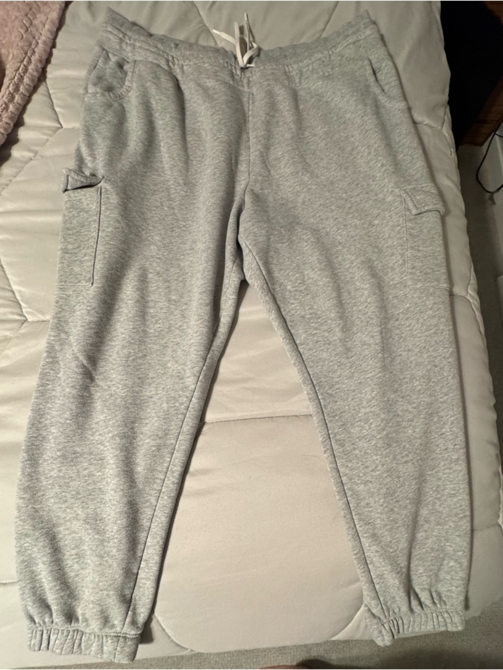 tek gear Light Grey womens Jogger Sweatpants with Cargo Pockets